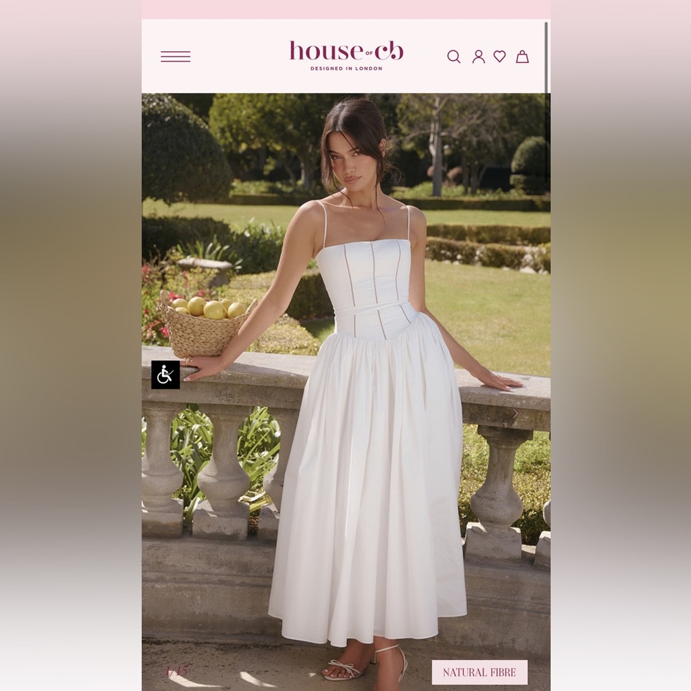 House of CB White Maxi Dress with Corset Bodice